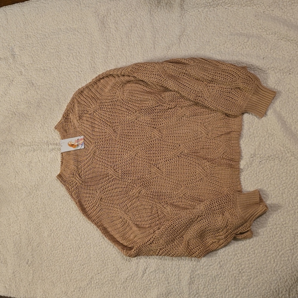 Light brown over size knit sweater